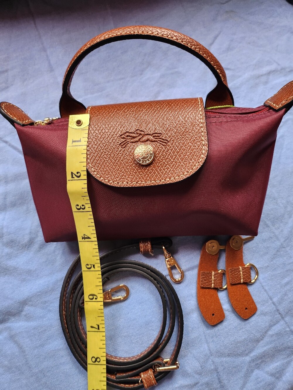 Longchamp Burgundy Mini Bag with Removable Strap NWT - Picture 4 of 6